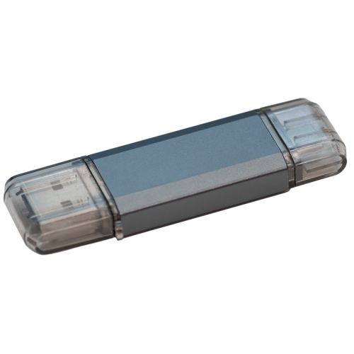 Флэш-драйвы Stelfors USB 64GB DUAL Type-C+Type-A STAR серия (метал серый)
