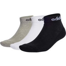 Носки Adidas Linear Ankle Cushioned 3P бел/сер/черн IC1304 (Размер L/42-44)