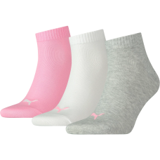 Носки Puma Unisex Quarter Plain 3P Pink / Gray / White (Размер 35-38)