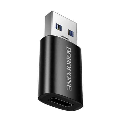 Адаптер Borofone BV26B USB 2.0 USB/Type-C black Адаптер Borofone BV26B USB 2.0 USB/Type-C black