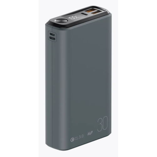 АКБ POWER Bank OLMIO QS-30 30000mAh, 22.5W темно-серый