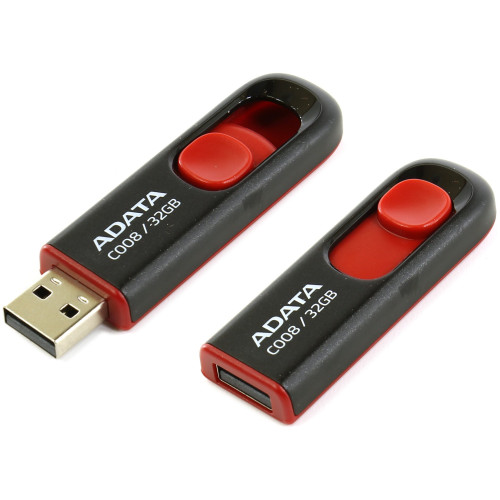 Флэш-драйв A-Data 64GB C008 USB2.0 кр/черный