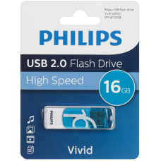 Флэш-драйв Philips 16Gb Vivid 2.0 бел\син