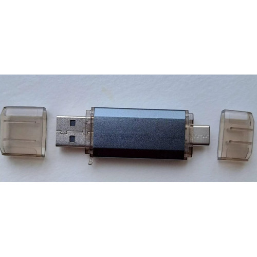 Флэш-драйвы Stelfors USB 32GB DUAL Type-C+Type-A STAR серия (метал серый)