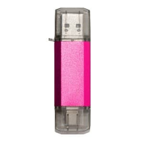 Флэш-драйвы Stelfors USB 32GB DUAL Type-C+Type-A STAR серия (метал фуксия)