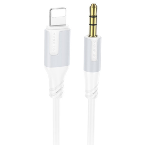 Кабель AUX 1m BL19 3.5-Lightning Borofone white Кабель AUX 1m BL19 3.5-Lightning Borofone white