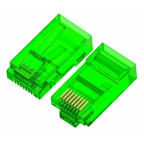 Коннектор DeTech RJ45 зеленый