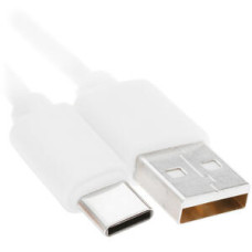 Кабель De Tech USB 2.0 AM-Type-C 65W QC, ПВХ, бел 1м