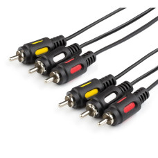 Кабель GoPower 3XRCA(m) 3XRCA(m) 5m