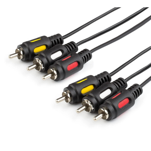 Кабель GoPower 3XRCA(m) 3XRCA(m) 5m