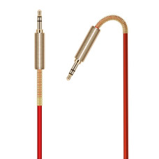 Кабель AUX Krutoff Spring 1m, красный (пакет)