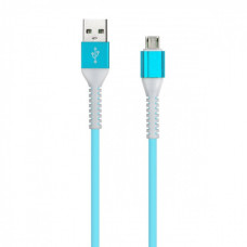 Кабель Smartbuy micro TPE опл Flow 3D 1м мет нак 2А син(iK-12FL blue)