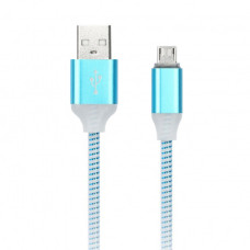 Кабель Smartbuy micro USB с инд 1м син с мет нак (iK-12ssbox blue)