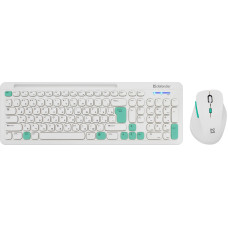 Компл беспров Defender клав+мышь Cerrato C-978 RU,бел+голубой,полноразмерный