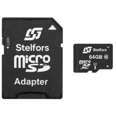 Флэш-карты Stelfors microSDHC  64GB class 10/UHS-3 (+SD адаптер)