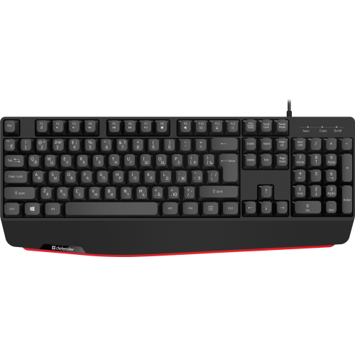 Клавиатура Defender Atom HB-546 RU,черный,104+FN,1.8м (45546)