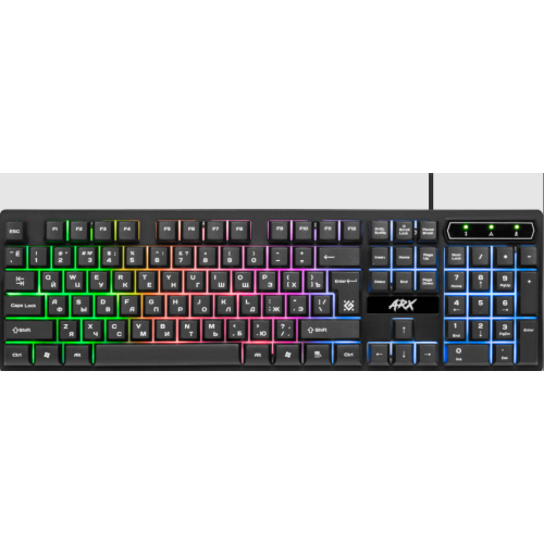 Клавиатура игр Defender Arx GK-196L RU рад. подсв. (45196)