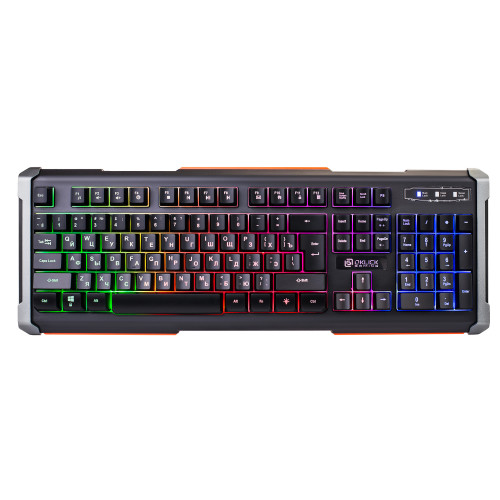 Клавиатура игр Oklick 717G BLACK DEATH черный/серый USB Multimedia for gamer LED (476395)