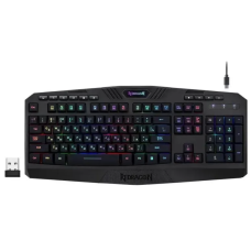 Клав игр беспр Redragon Harpe Wireless RU,RGB,2.4G+BT,черная,мембран. Клав игр беспр Redragon Harpe Wireless RU,RGB,2.4G+BT,черная,мембран.