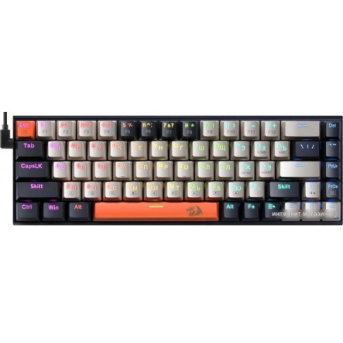 Клав игр Redragon Ryze RU,RGB,проводная,68кн.черно/серо/оранж(71342) Клав игр Redragon Ryze RU,RGB,проводная,68кн.черно/серо/оранж(71342)