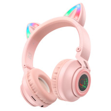 Наушники Bluetooth Borofone BO18 pink(полноразм)