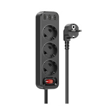 Сетевой фильтр Hoco NS2 3 гнезда+3USB 4000W 1.8m black