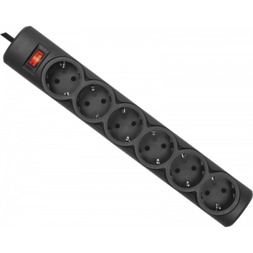 Сетевой фильтр Defender DFS 151 1,8 m, ч, 6 роз (99494)