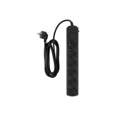 Сетевой фильтр Ippon BK-6-EU-3-10-B 3м (6 розеток) черный (коробка)
