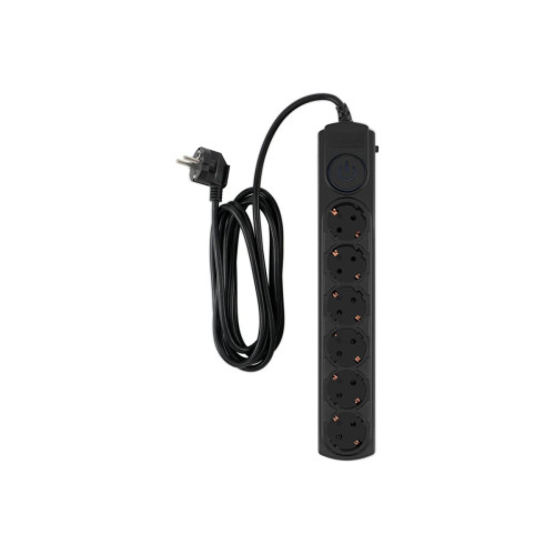Сетевой фильтр Ippon BK-6-EU-3-10-B 3м (6 розеток) черный (коробка)