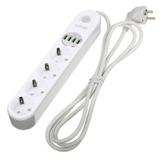 Сетевой фильтр LDNIO SE4432 4USB*4 розетки 2m white