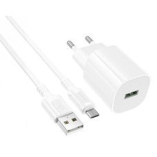 СЗУ Borofone BA102A Micro 18W 1USB 3.0A white