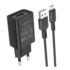 СЗУ Borofone BA68A micro 1USB 2.1A black