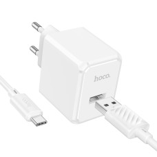 СЗУ Hoco CS11A 1USB 2.1A+Type-C white