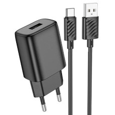 СЗУ Hoco C134A 1USB 12W+Type-C black