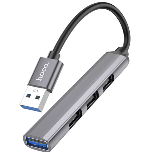 USB Hub Hoco HB26 1USB+Type-C+3USB 2.0 grey