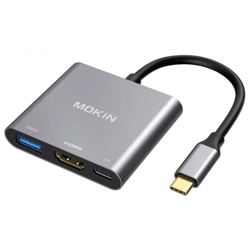 USB Hub Mokin 3 в 1 MOUC1901, HDMI, USB-C, USB 3.0