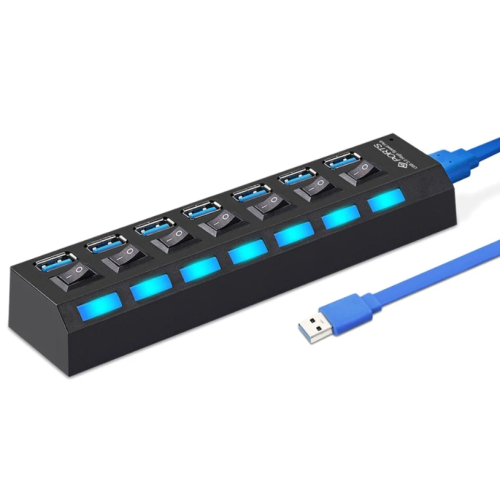 USB Hub Smartbuy 7 портов,черный (SBHA-7307-B)