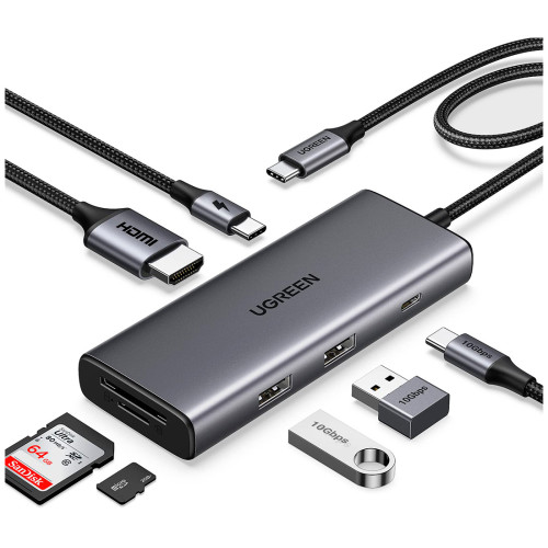USB Hub Ugreen CM498 Revodok Pro 7-in-1 4K@30Hz серый(15531) USB Hub Ugreen CM498 Revodok Pro 7-in-1 4K@30Hz серый(15531)