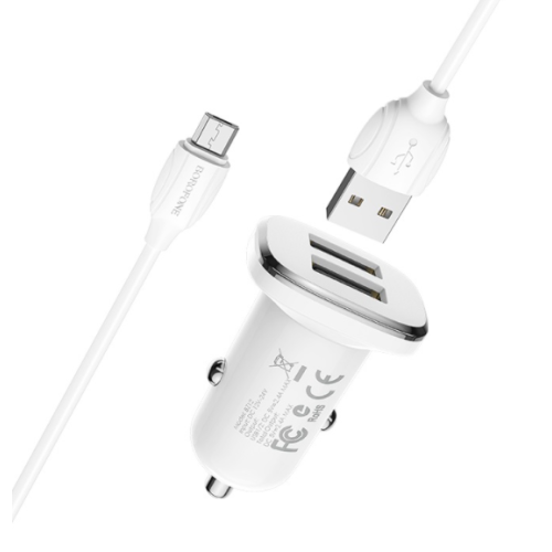 АЗУ Borofone BZ12 2.4A+micro white