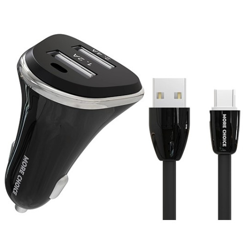 АЗУ More choice AC22a 2USB+Type-C 2.4A black