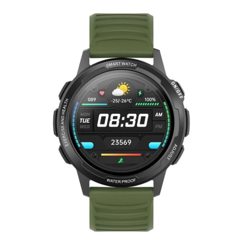 Смарт-часы BQ Watch 1.3 black+dark green wristband