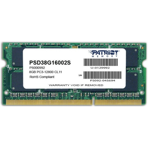 Память Patriot DDR3 8GB 1600MHz  SO-DIMM