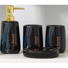 Набор для ванной SAVANNA «Малахит» 4пр черный 7514791