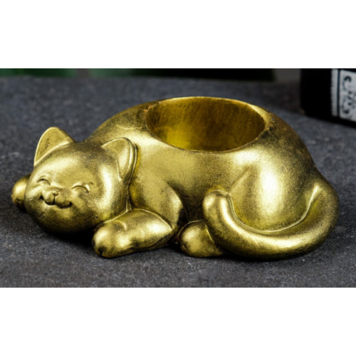 Подсвечник «Кошечка» золото 7696463