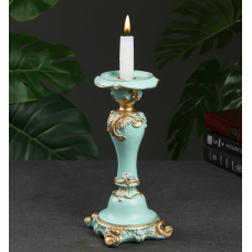 Подсвечник «Резной с квадр.основанием» бирюза 3865166