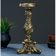 Подсвечник «С цветами» золото 3928122