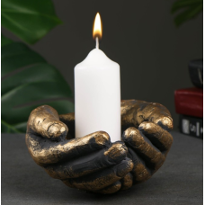 Подсвечник «Ладони» винтаж золото 7503583