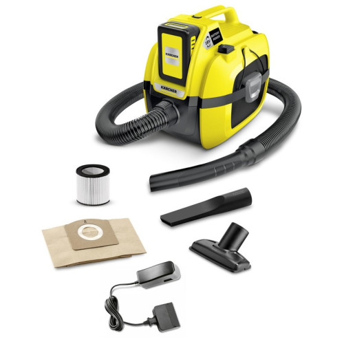 Пылесос KARCHER  WD 1 Compact Battery Set 230Вт желтый/черный 1.198-301.0