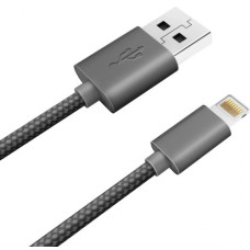 Кабель Akai CE-608 Lightning 1A 1m текстиль черный