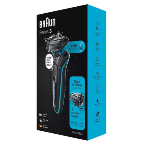 Бритва Braun Series 5 50-M1000s черный/голубой